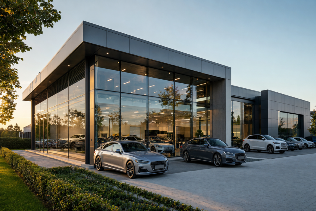 FPV Drohnenflug Autohaus